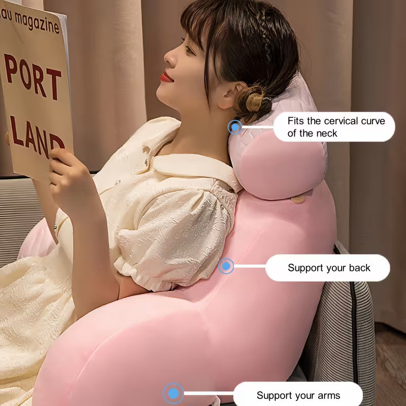 Latex Lumbar Support Pillow, Large Backrest Reading Pillow