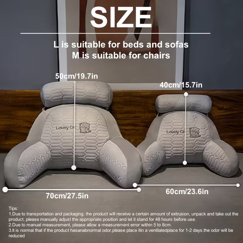 Latex Lumbar Support Pillow, Large Backrest Reading Pillow