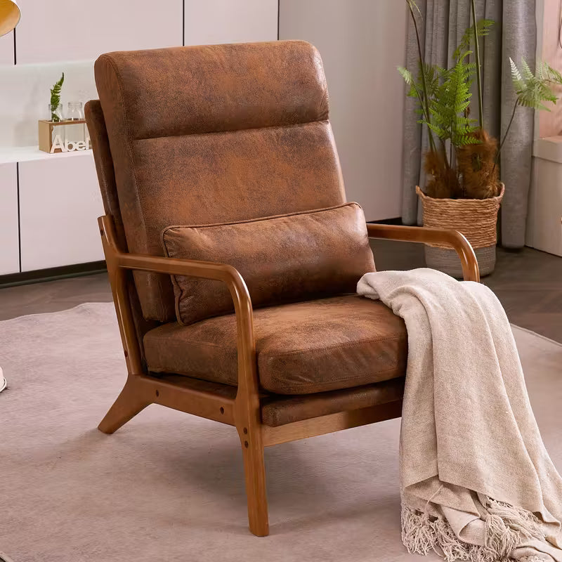 VINGLI High Back Mid Century Modern Accent Chair